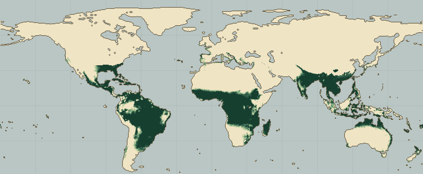 Global climatic suitability map for Sisal