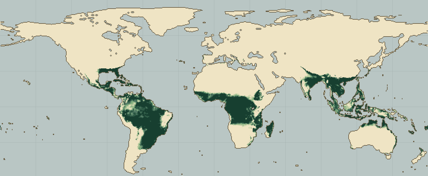 Global climatic suitability map for Soursop