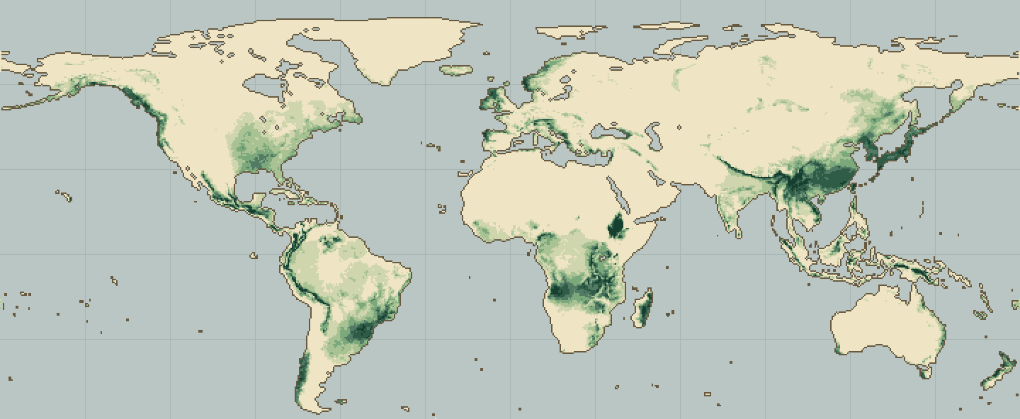 Global climatic suitability map for Spinach