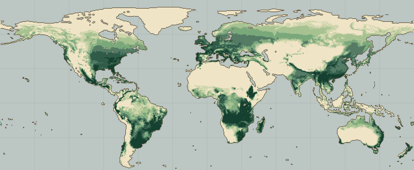 Global climatic suitability map for Strawberry