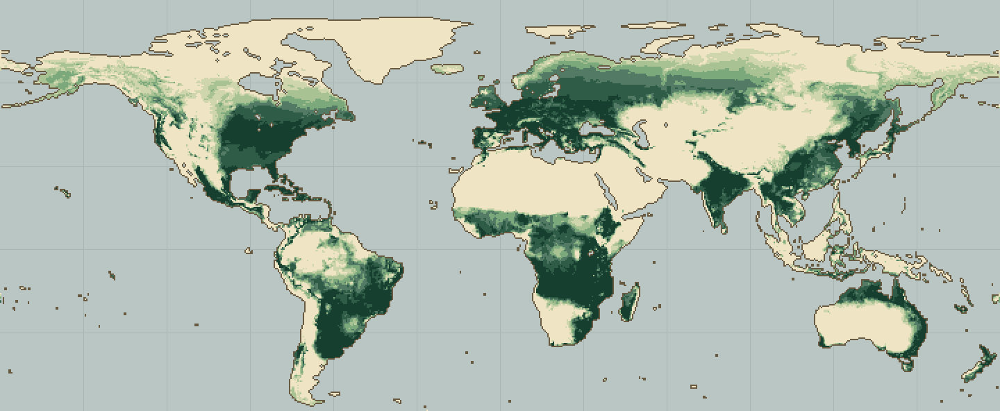 Global climatic suitability map for Thyme