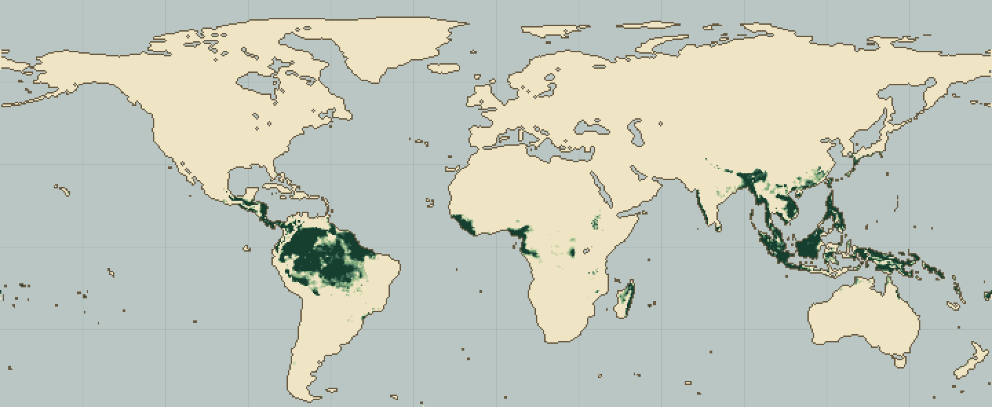 Global climatic suitability map for Vanilla
