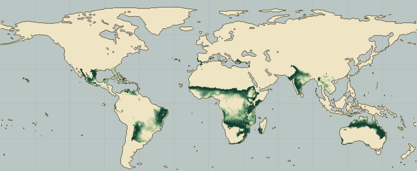 Global climatic suitability map for Watermelon